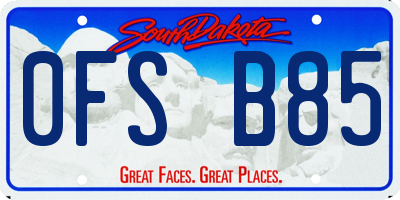SD license plate 0FSB85