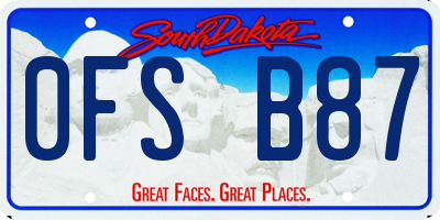 SD license plate 0FSB87
