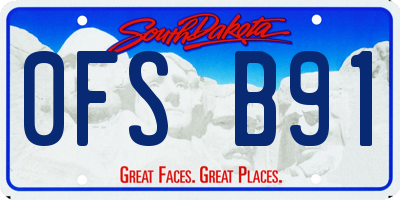 SD license plate 0FSB91
