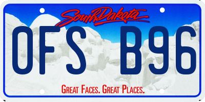 SD license plate 0FSB96
