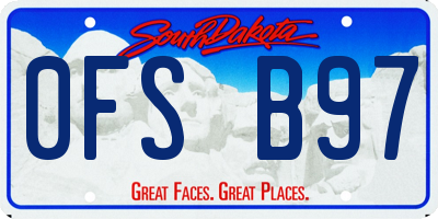SD license plate 0FSB97