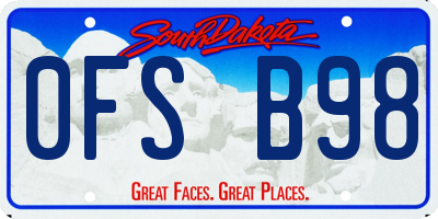 SD license plate 0FSB98