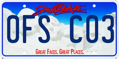 SD license plate 0FSC03