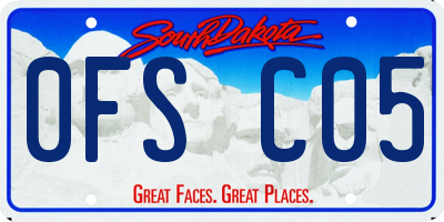 SD license plate 0FSC05
