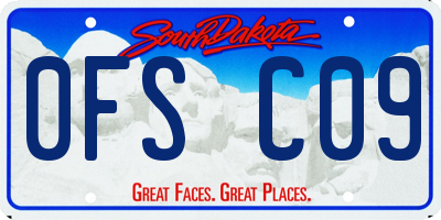 SD license plate 0FSC09
