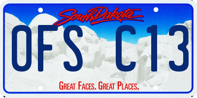 SD license plate 0FSC13