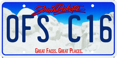 SD license plate 0FSC16