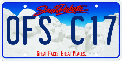 SD license plate 0FSC17
