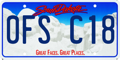 SD license plate 0FSC18