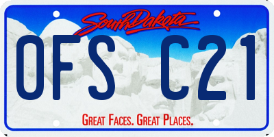 SD license plate 0FSC21