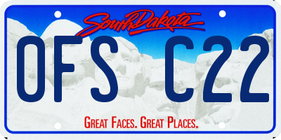 SD license plate 0FSC22
