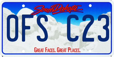 SD license plate 0FSC23
