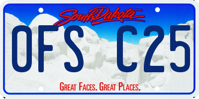 SD license plate 0FSC25