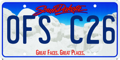 SD license plate 0FSC26