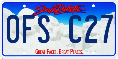 SD license plate 0FSC27
