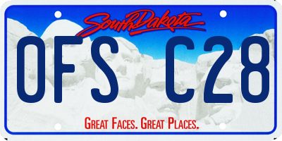 SD license plate 0FSC28