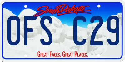 SD license plate 0FSC29