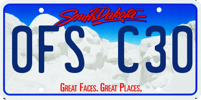 SD license plate 0FSC30