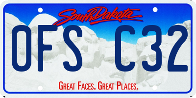 SD license plate 0FSC32