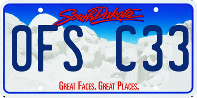 SD license plate 0FSC33