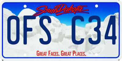 SD license plate 0FSC34