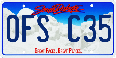 SD license plate 0FSC35