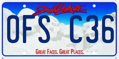 SD license plate 0FSC36