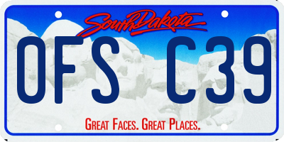 SD license plate 0FSC39