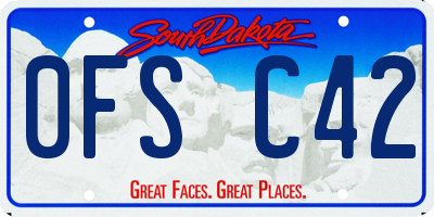 SD license plate 0FSC42