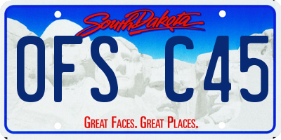 SD license plate 0FSC45