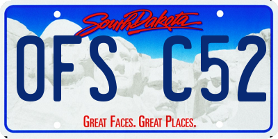 SD license plate 0FSC52
