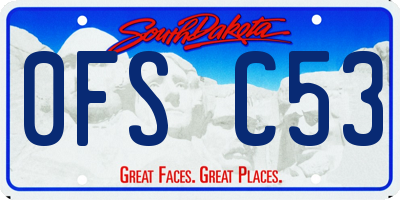 SD license plate 0FSC53