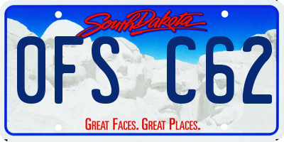 SD license plate 0FSC62