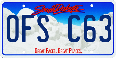 SD license plate 0FSC63