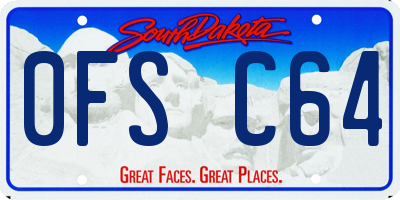 SD license plate 0FSC64