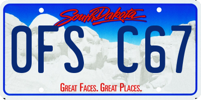 SD license plate 0FSC67