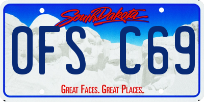 SD license plate 0FSC69