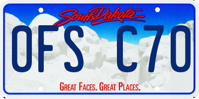 SD license plate 0FSC70