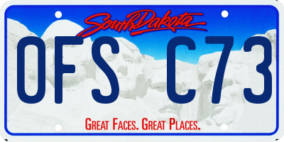 SD license plate 0FSC73