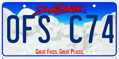 SD license plate 0FSC74