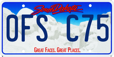 SD license plate 0FSC75