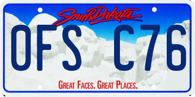 SD license plate 0FSC76