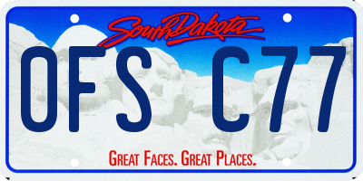 SD license plate 0FSC77
