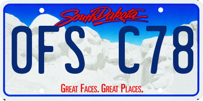 SD license plate 0FSC78