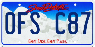 SD license plate 0FSC87