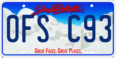 SD license plate 0FSC93