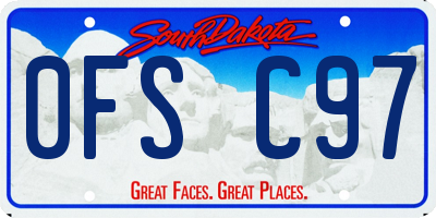 SD license plate 0FSC97