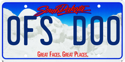 SD license plate 0FSD00