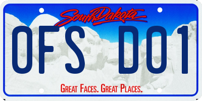 SD license plate 0FSD01