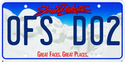 SD license plate 0FSD02